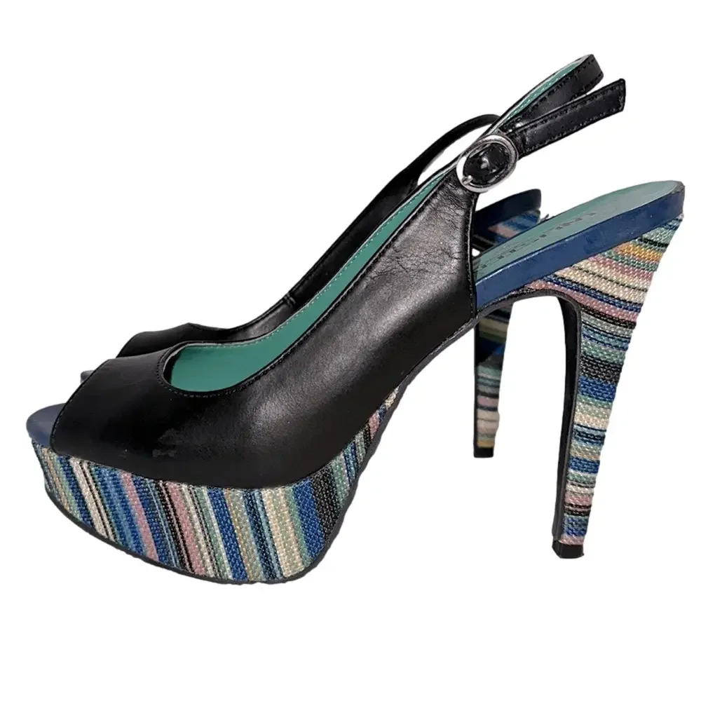 Unlisted by Kenneth Cole Make the Grade Slingback Platform Heels Size 8.5M - EUC